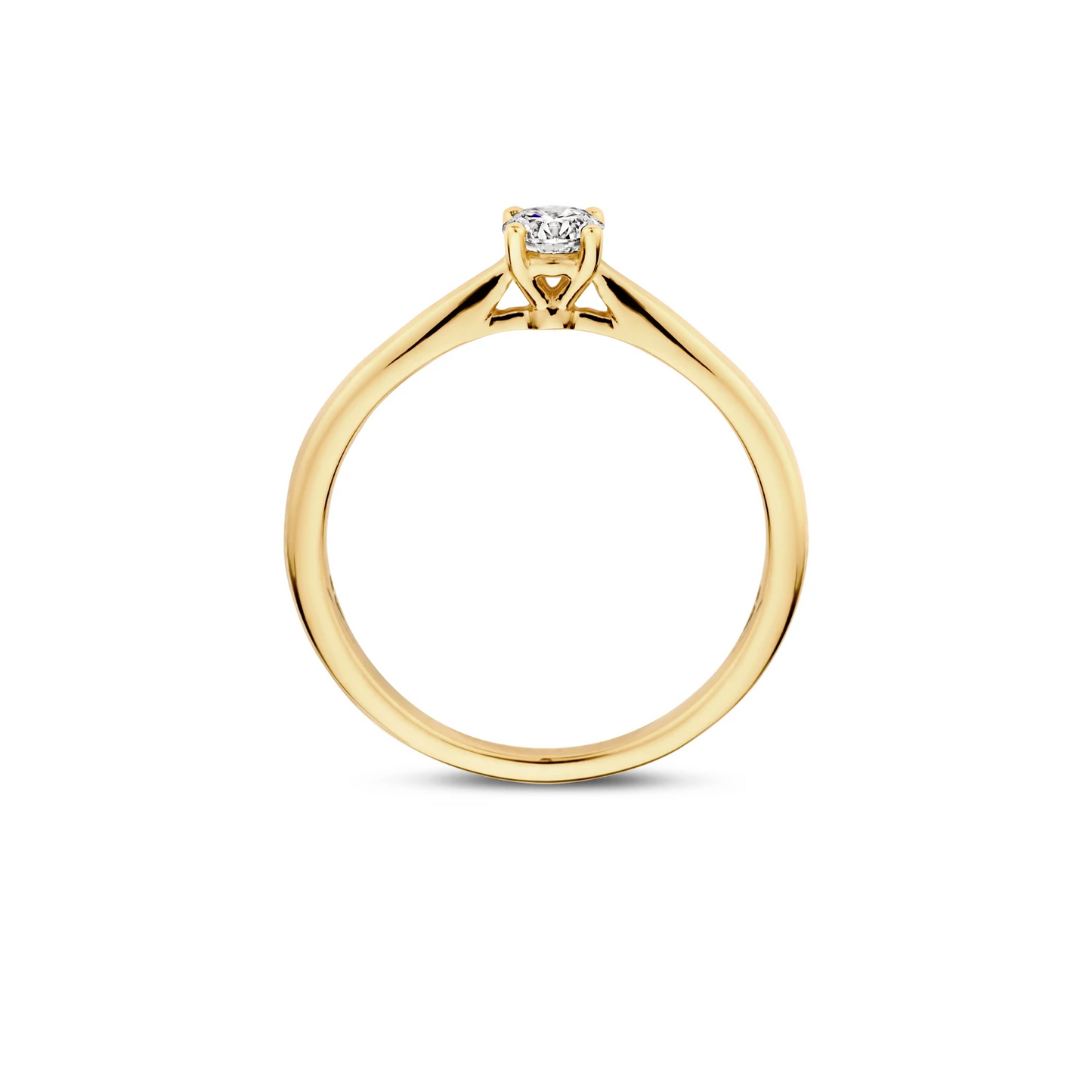 Ring Geelgoud 14k met lab grown diamant