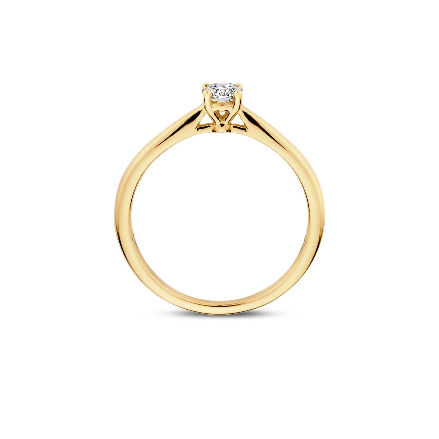 Ring Geelgoud 14k met lab grown diamant