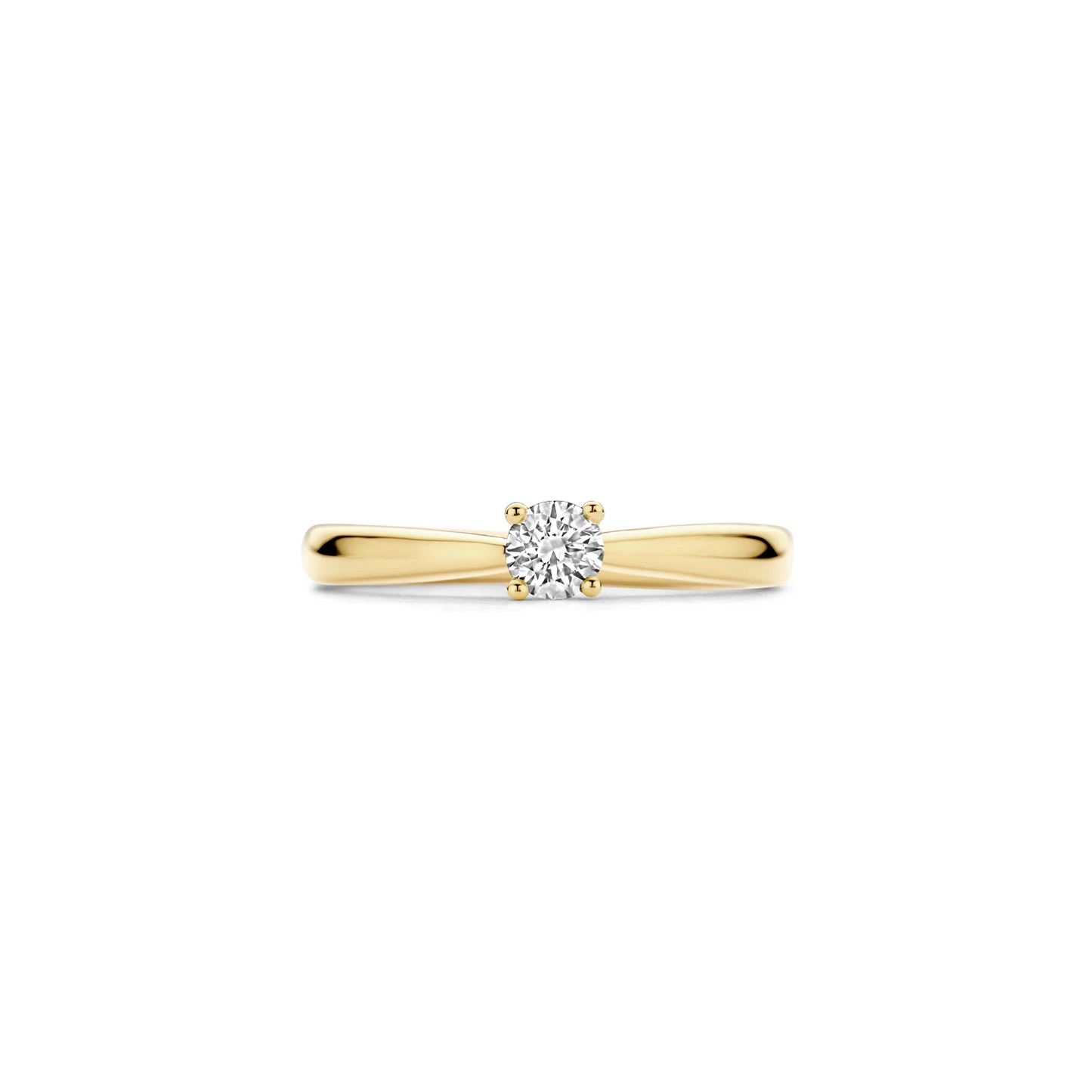 Ring Geelgoud 14k met lab grown diamant