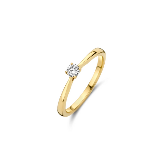 Ring Geelgoud 14k met lab grown diamant