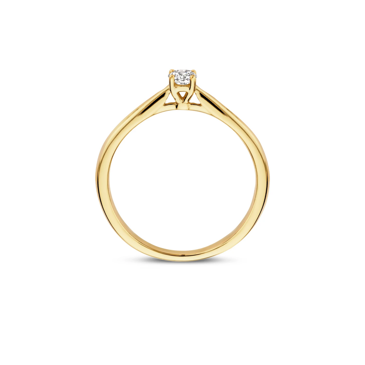 Ring Geelgoud 14k met lab grown diamant