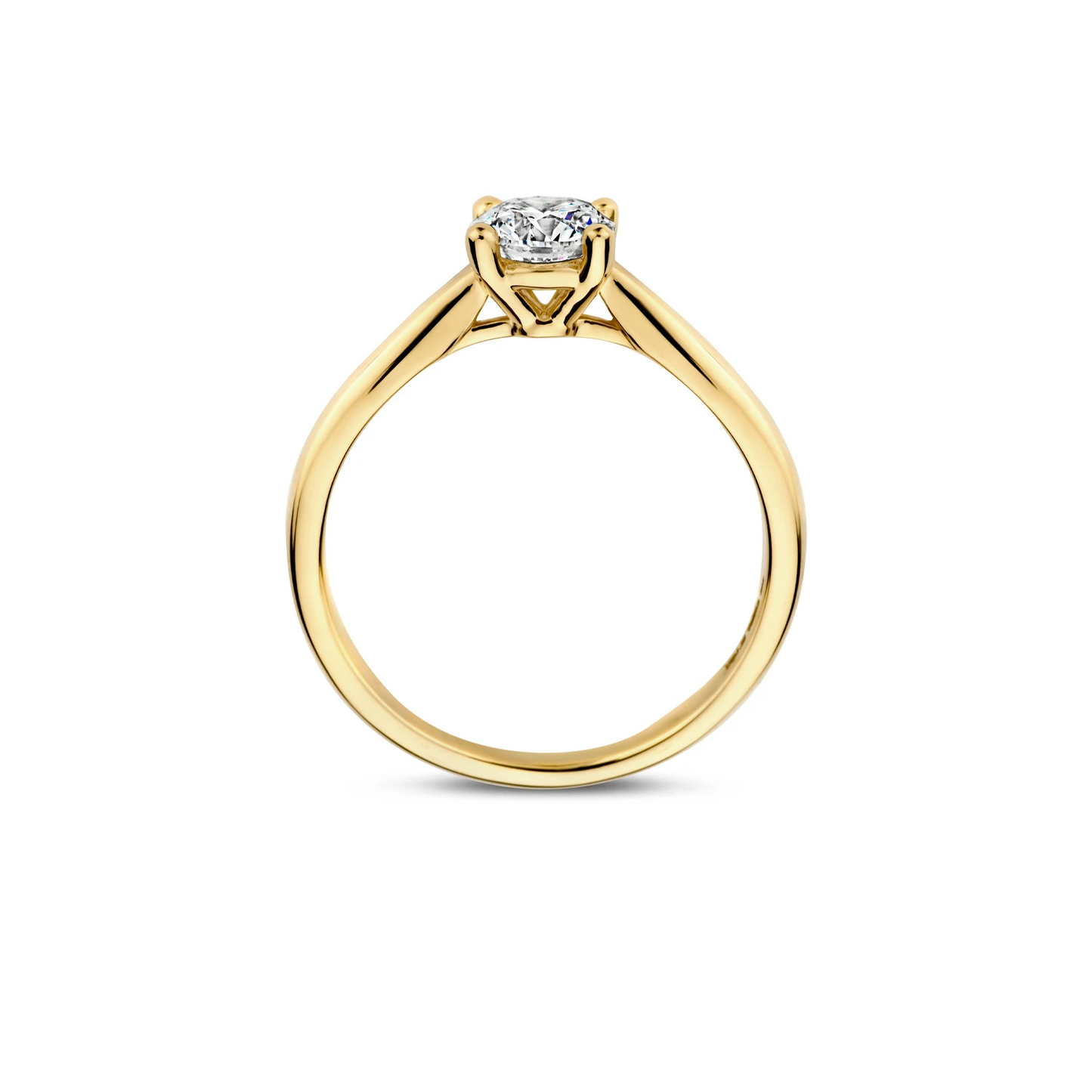 Ring Geelgoud 14k met lab grown diamant