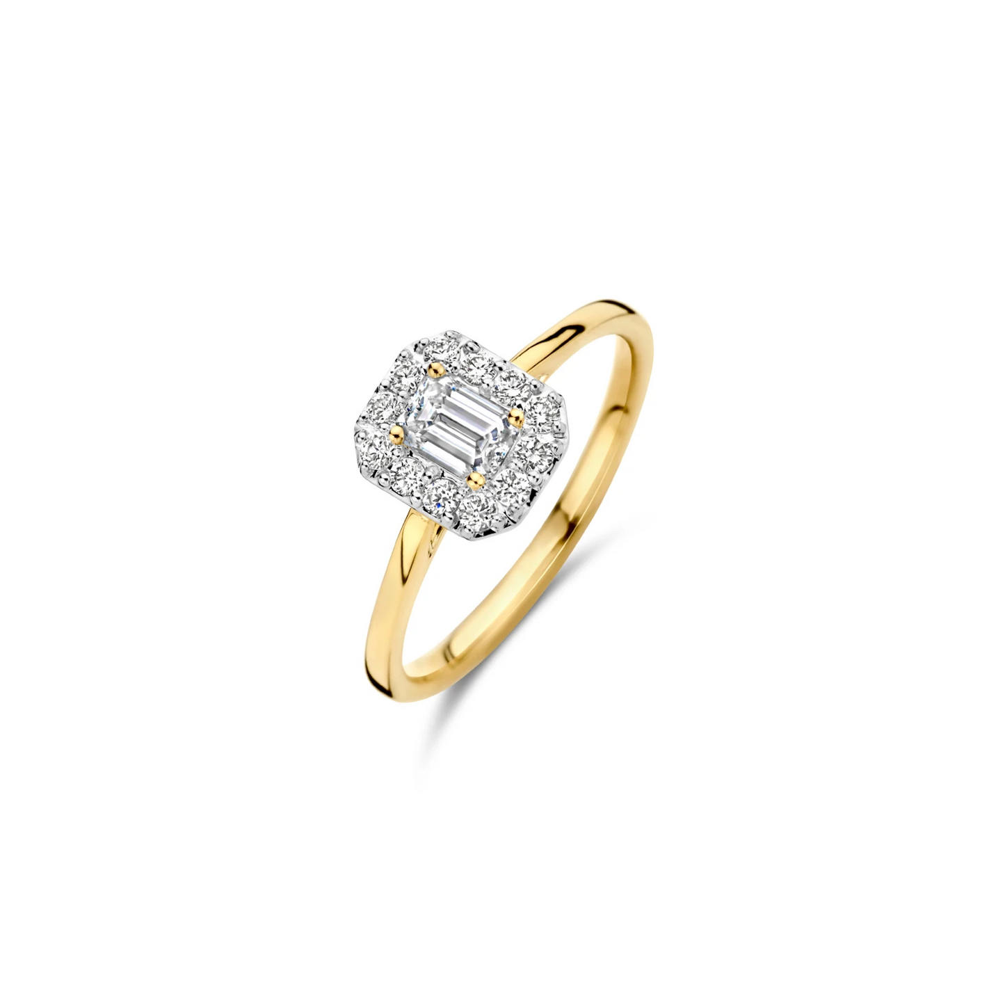 Ring Geelgoud 14k met lab grown diamant