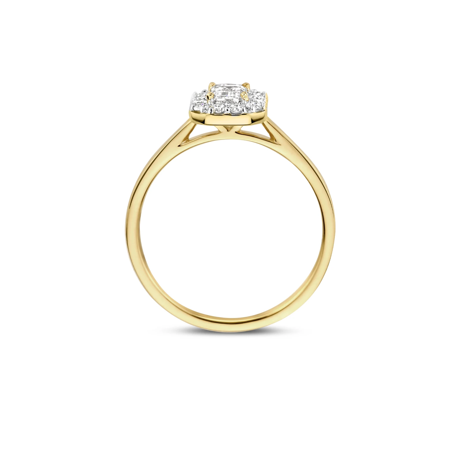 Ring Geelgoud 14k met lab grown diamant