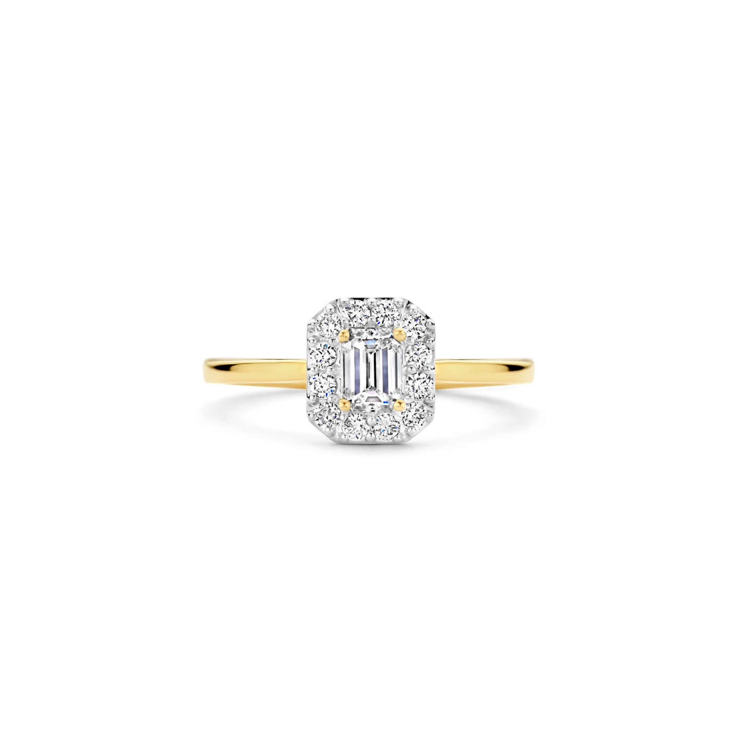 Ring Geelgoud 14k met lab grown diamant