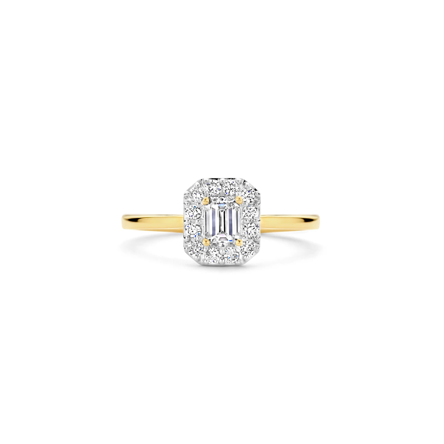 Ring Geelgoud 14k met lab grown diamant