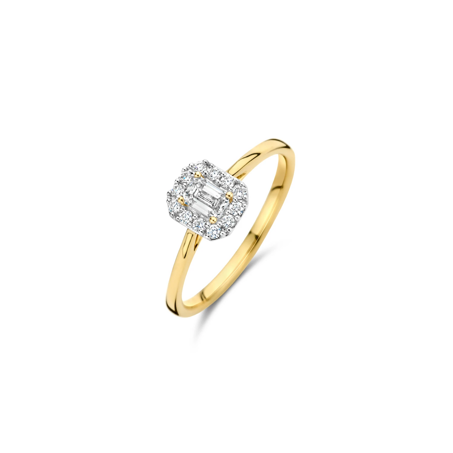 Ring Geelgoud 14k met lab grown diamant