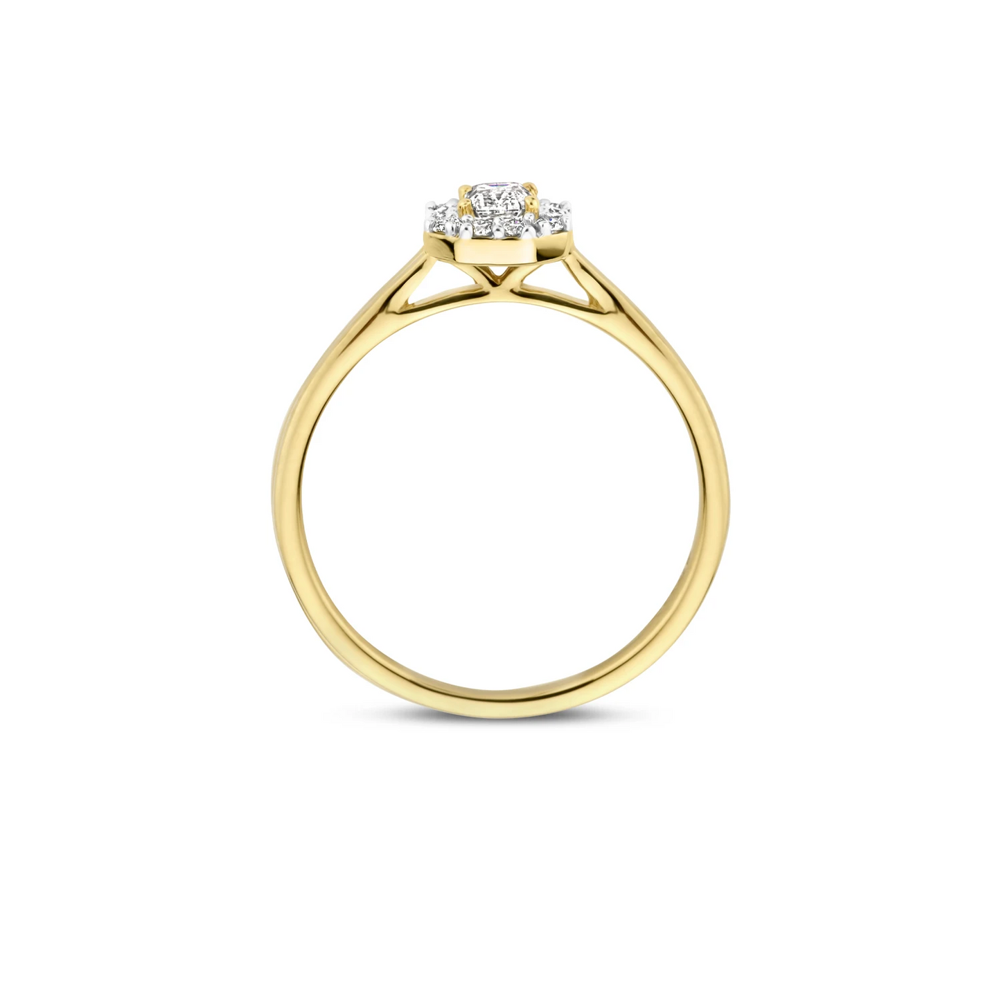 Ring Geelgoud 14k met lab grown diamant
