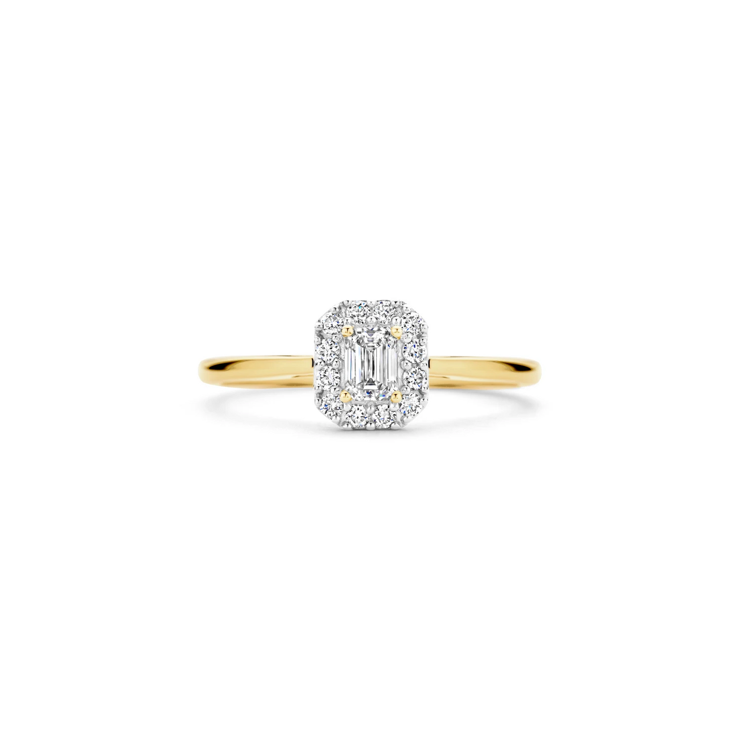 Ring Geelgoud 14k met lab grown diamant
