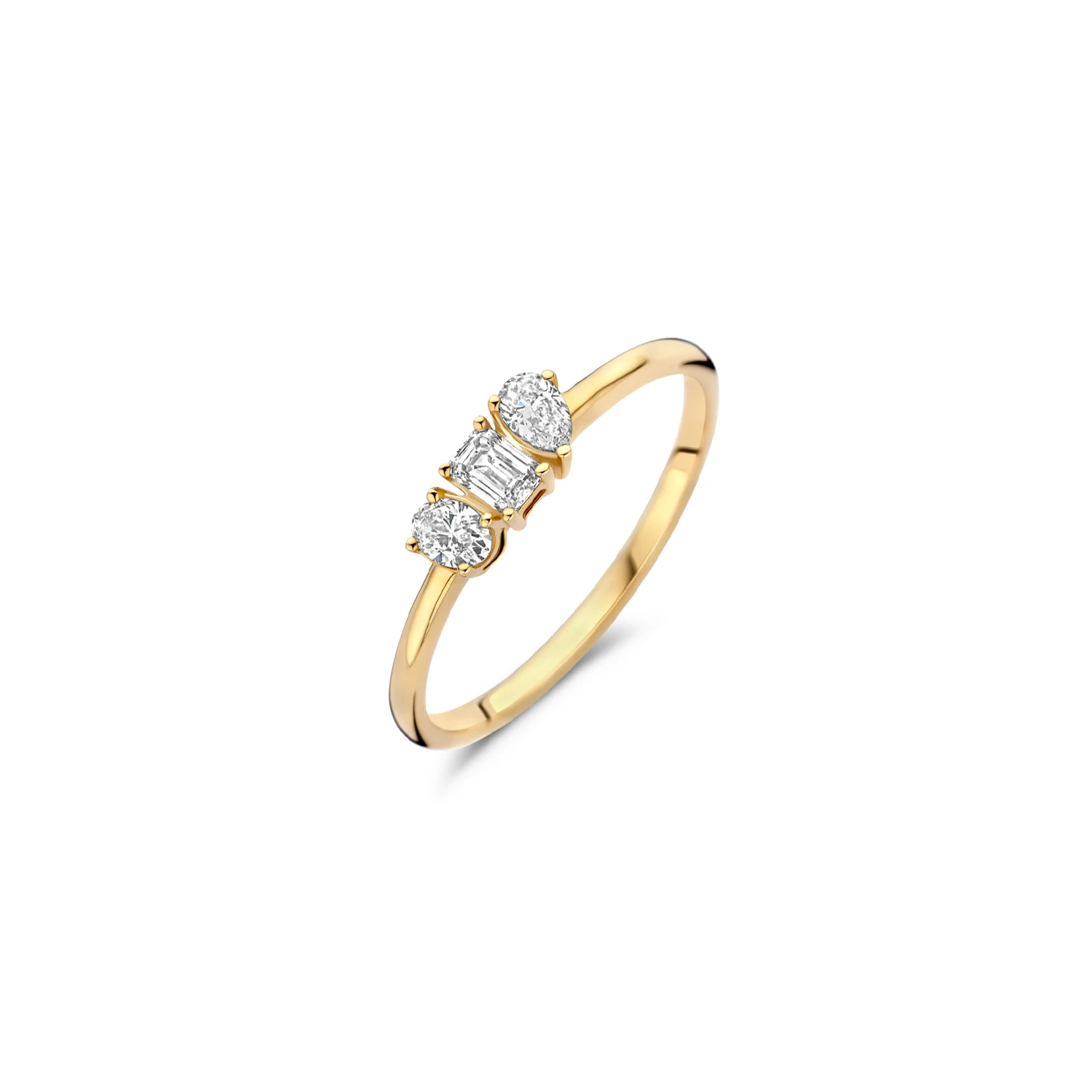 Ring Geelgoud (14k) met Lab grown Diamant
