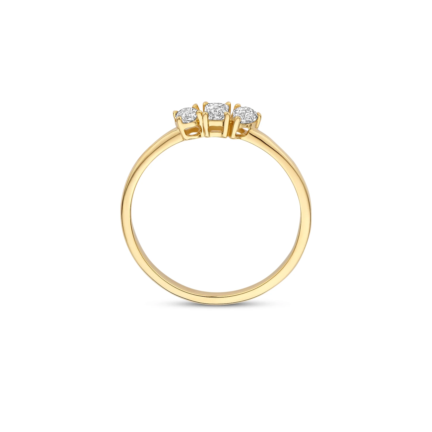 Ring Geelgoud (14k) met Lab grown Diamant