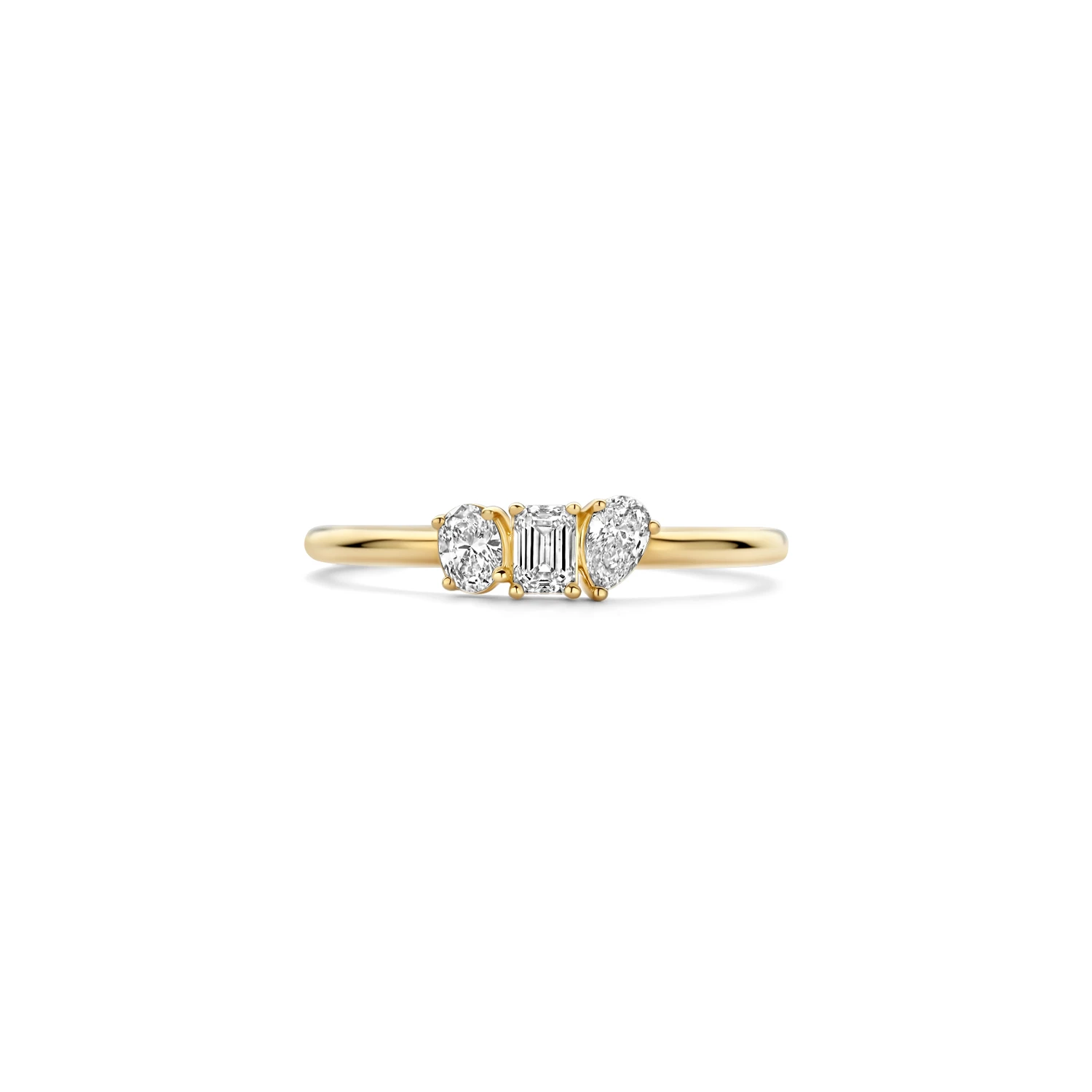 Ring Geelgoud (14k) met Lab grown Diamant