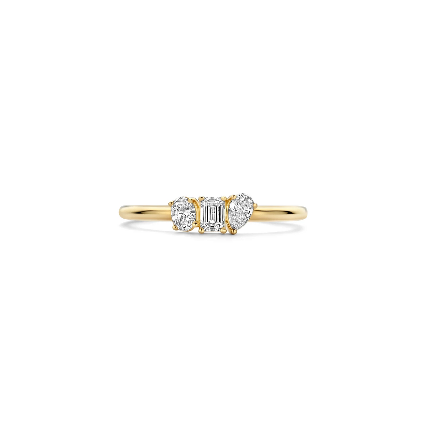 Ring Geelgoud (14k) met Lab grown Diamant