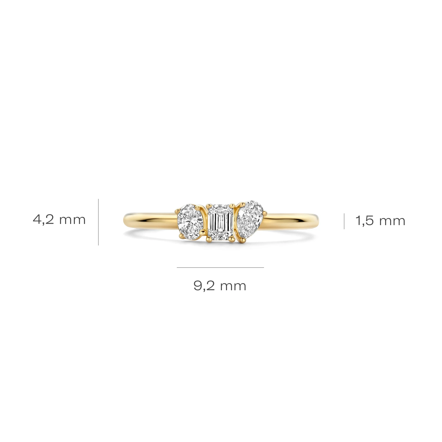 Ring Geelgoud (14k) met Lab grown Diamant