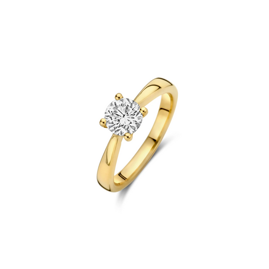Ring Geelgoud 14k met lab grown diamant