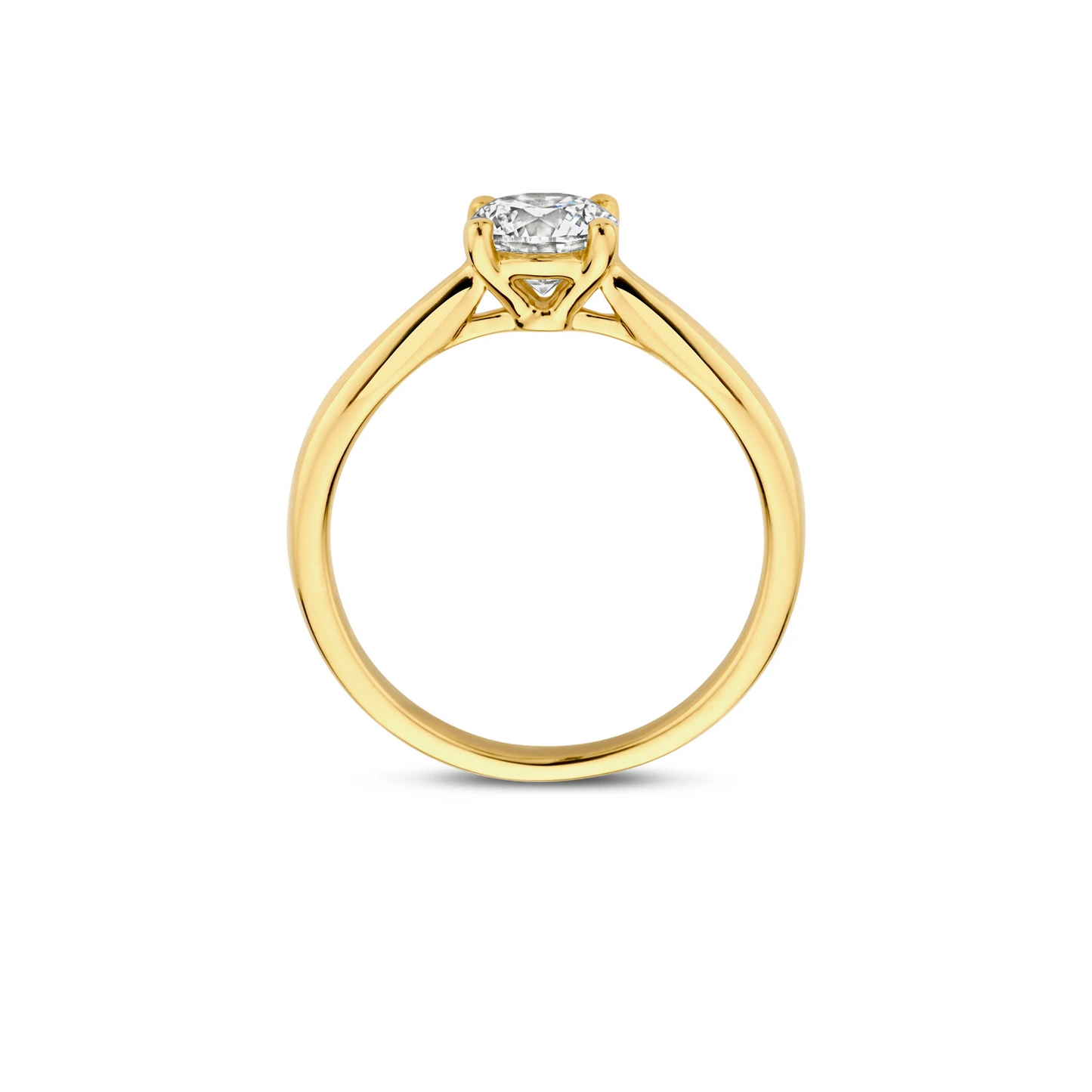 Ring Geelgoud 14k met lab grown diamant
