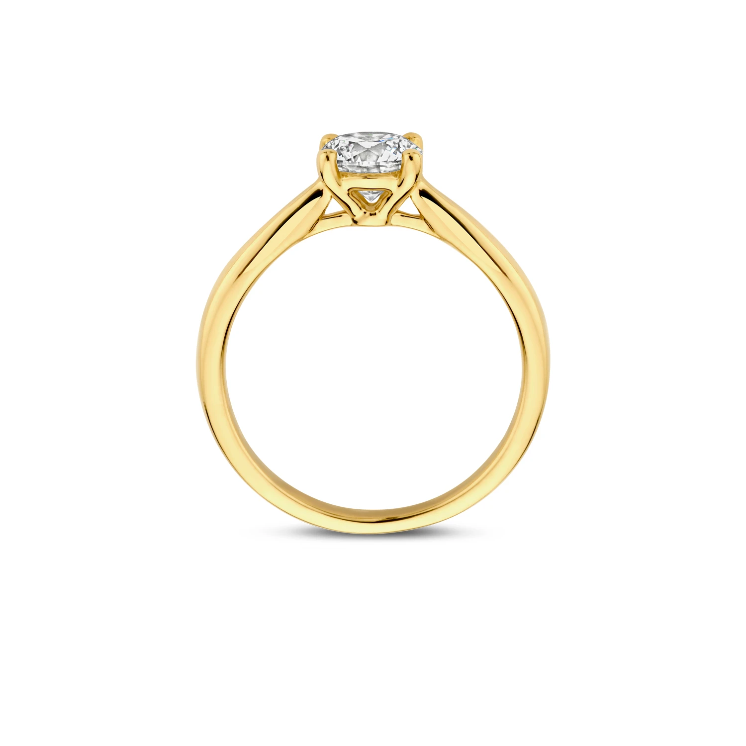 Ring Geelgoud 14k met lab grown diamant