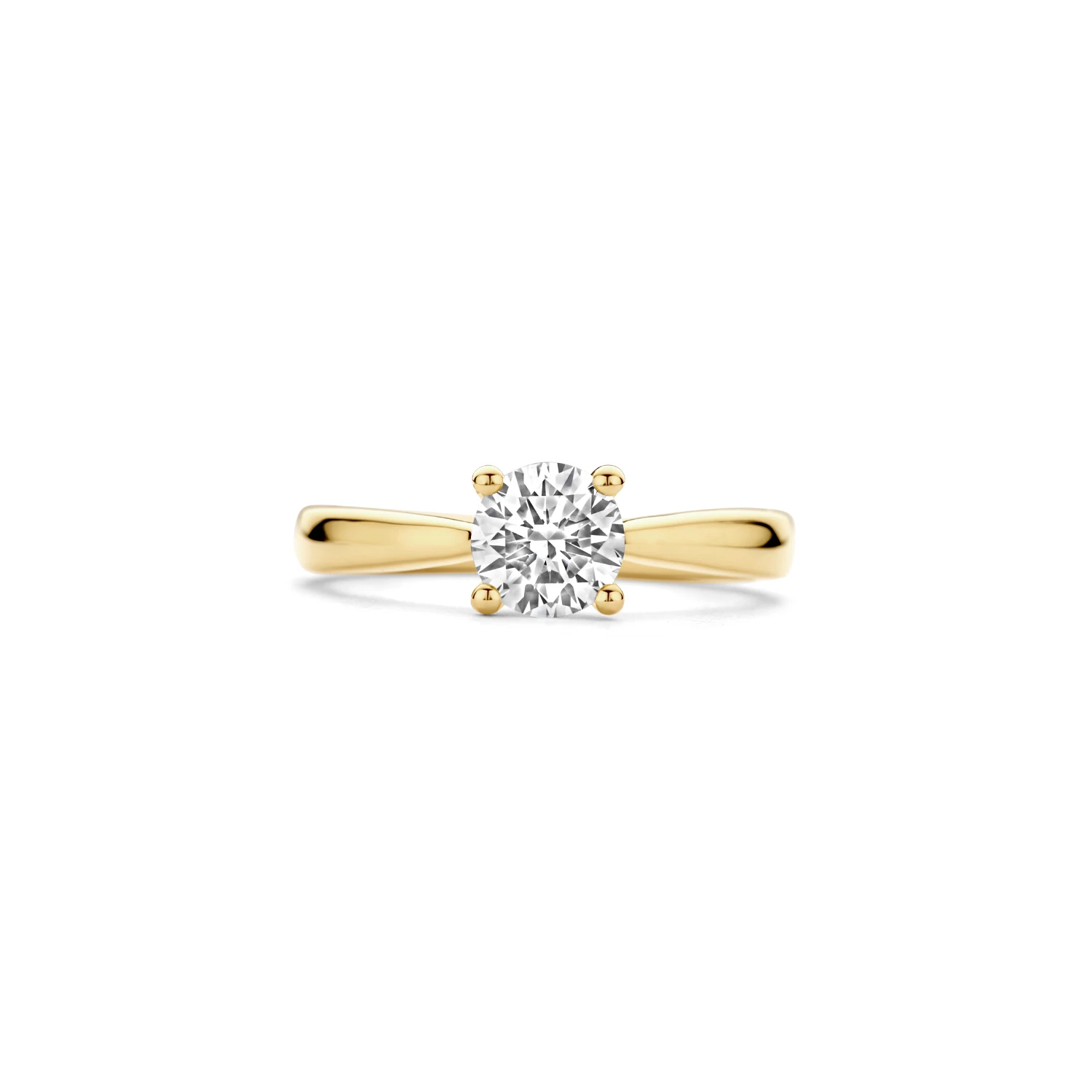 Ring Geelgoud 14k met lab grown diamant