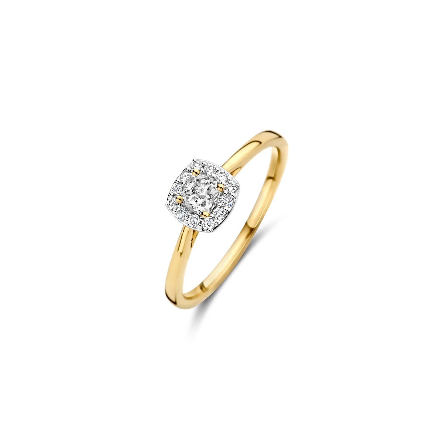 Ring Geelgoud 14k met lab grown diamant