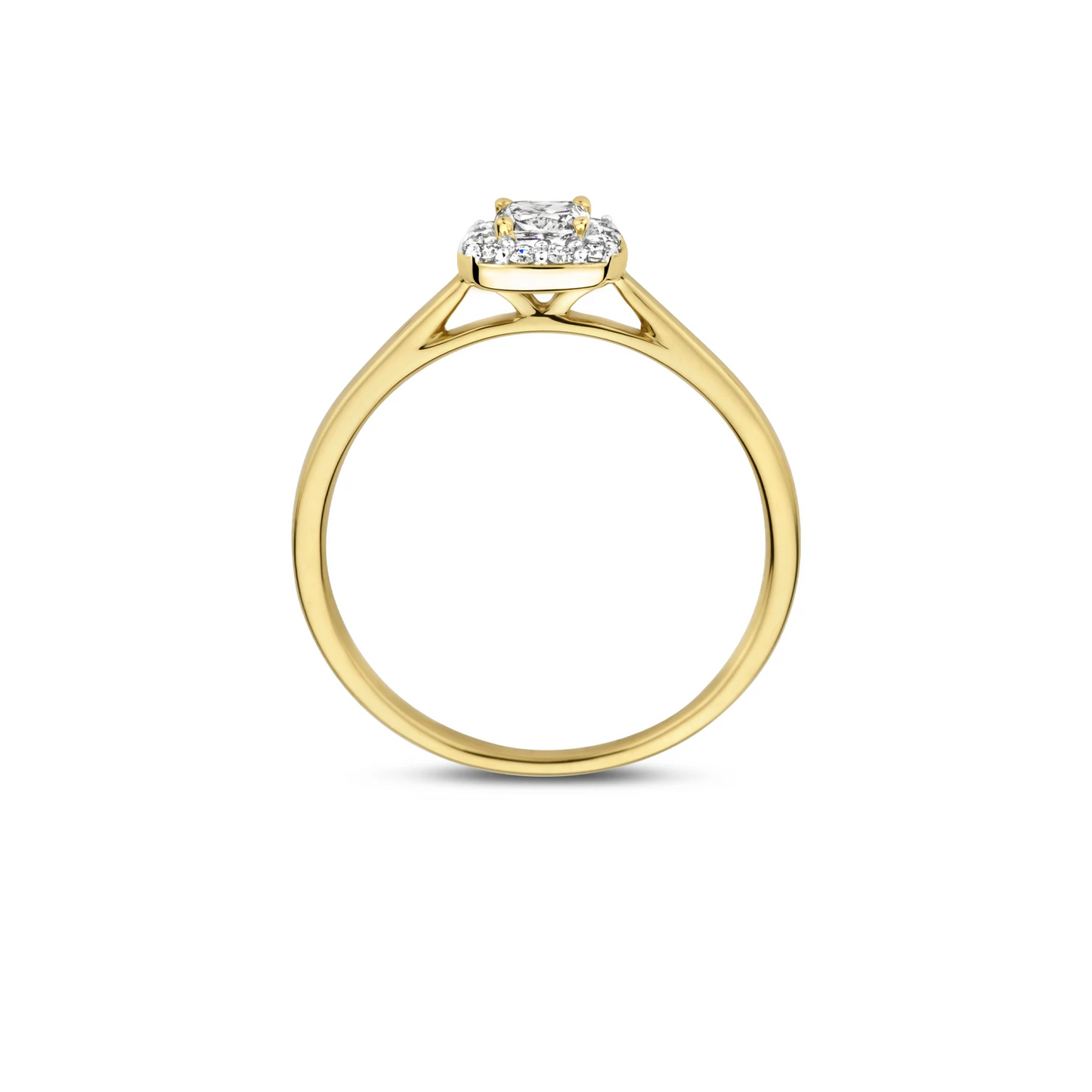 Ring Geelgoud 14k met lab grown diamant