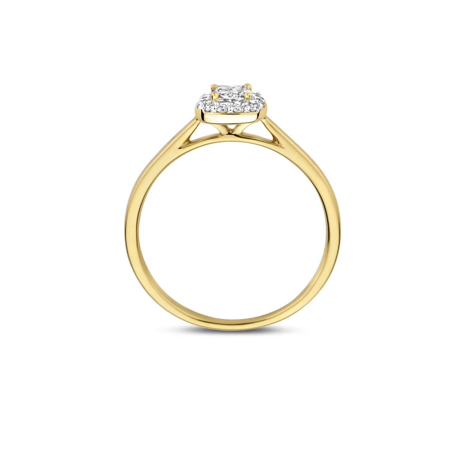 Ring Geelgoud 14k met lab grown diamant