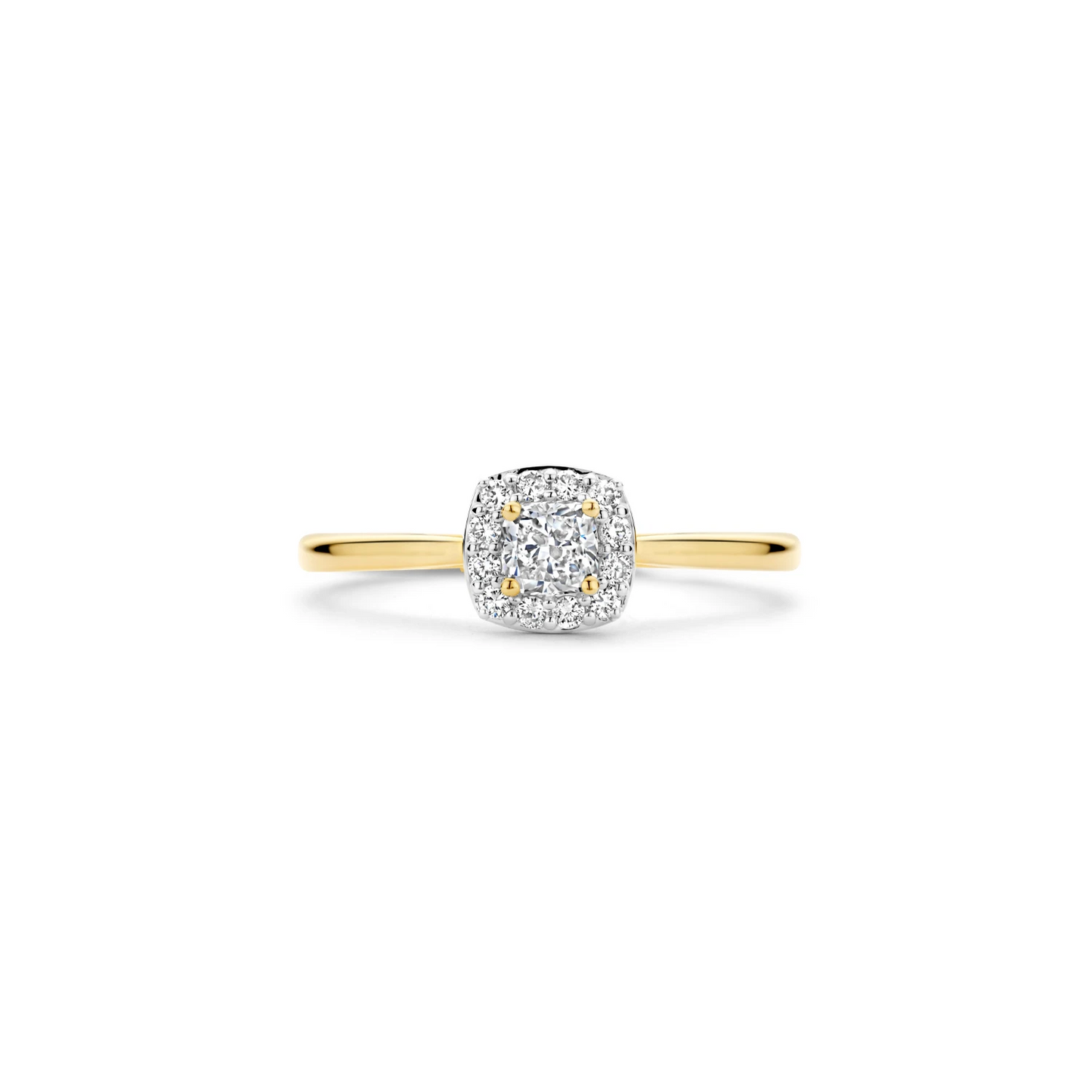 Ring Geelgoud 14k met lab grown diamant