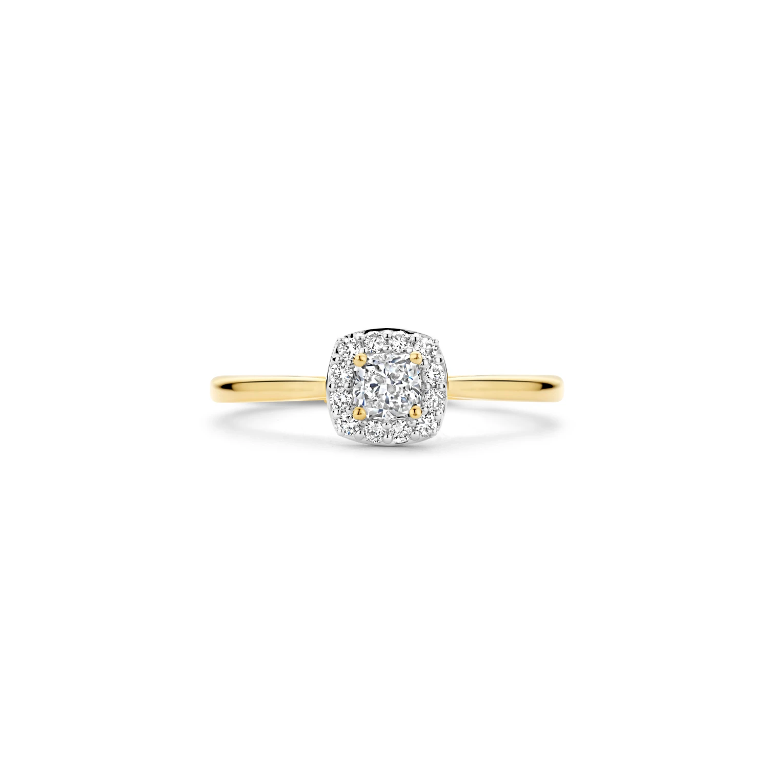 Ring Geelgoud 14k met lab grown diamant