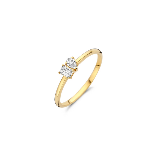 Ring Geelgoud (14k) met Lab grown Diamant