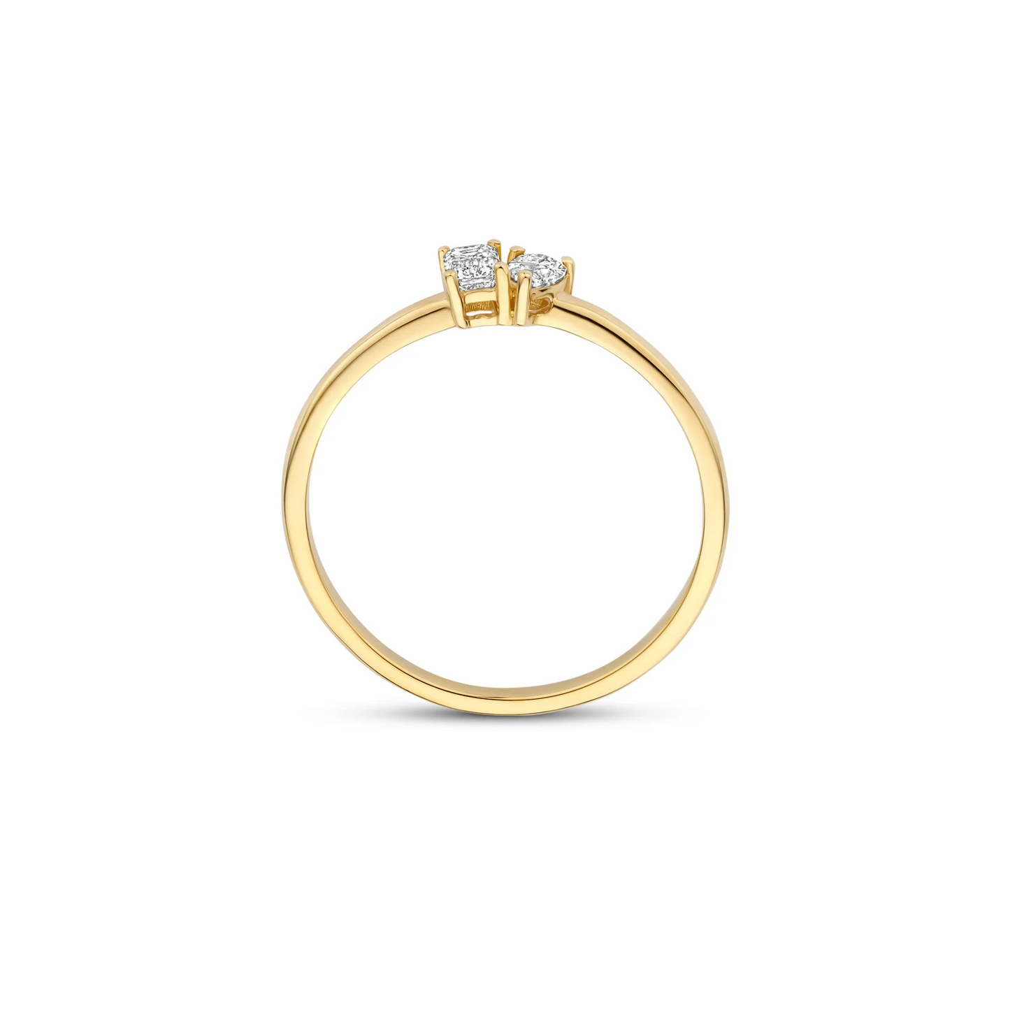 Ring Geelgoud (14k) met Lab grown Diamant