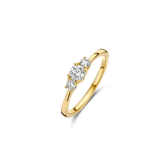 Ring Geelgoud 14k met lab grown diamant