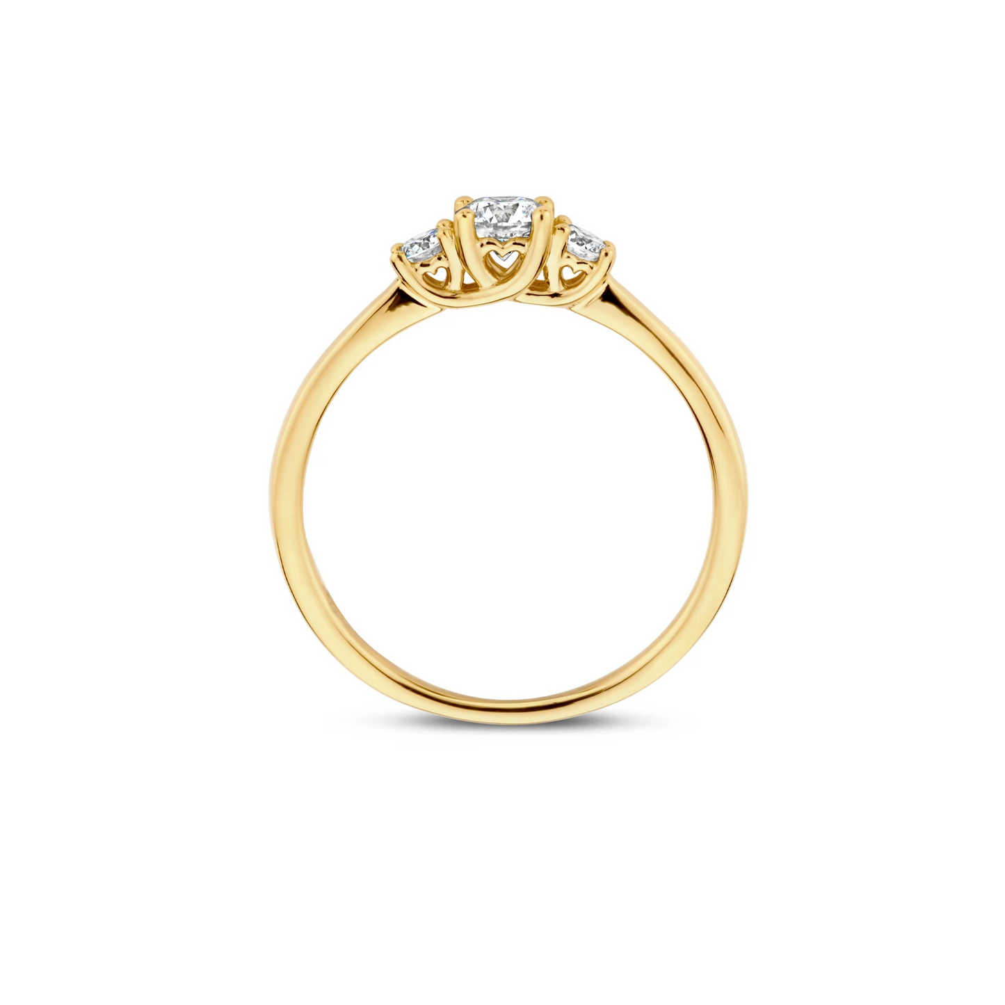 Ring Geelgoud 14k met lab grown diamant