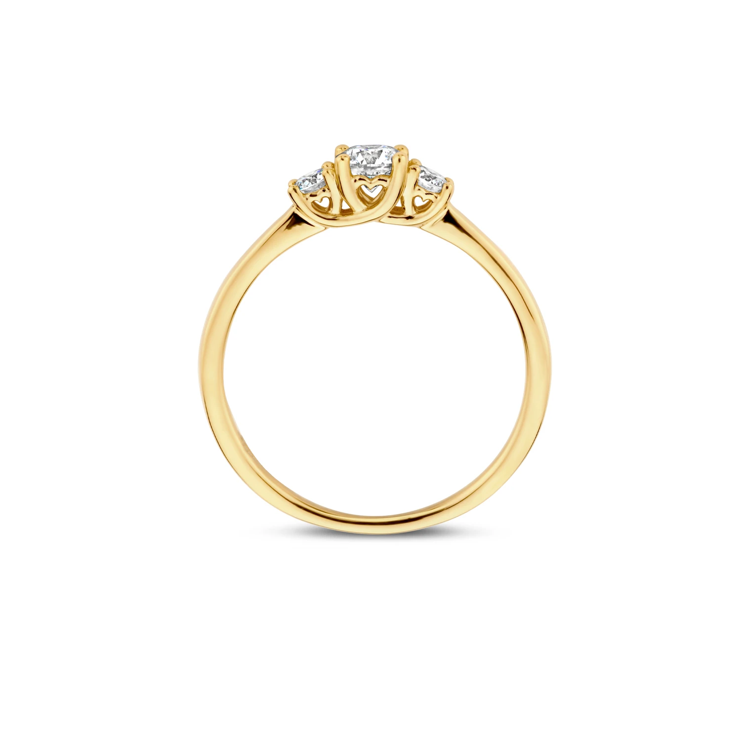 Ring Geelgoud 14k met lab grown diamant