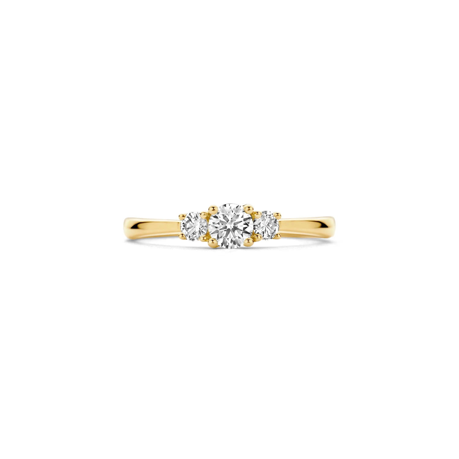 Ring Geelgoud 14k met lab grown diamant