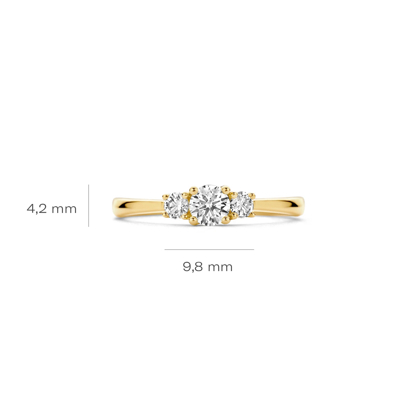 Ring Geelgoud 14k met lab grown diamant