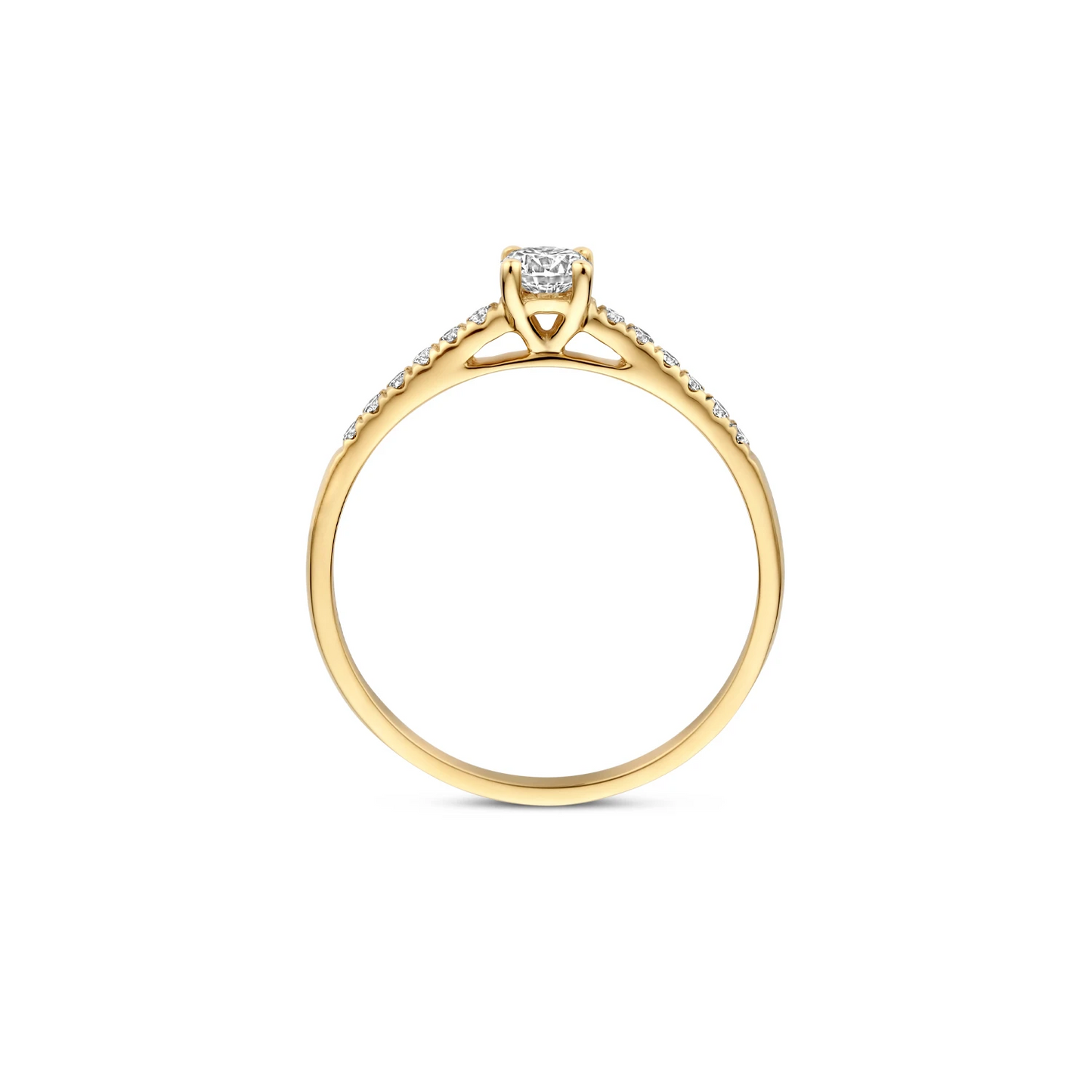 Ring Geelgoud (14k) met Lab grown Diamant