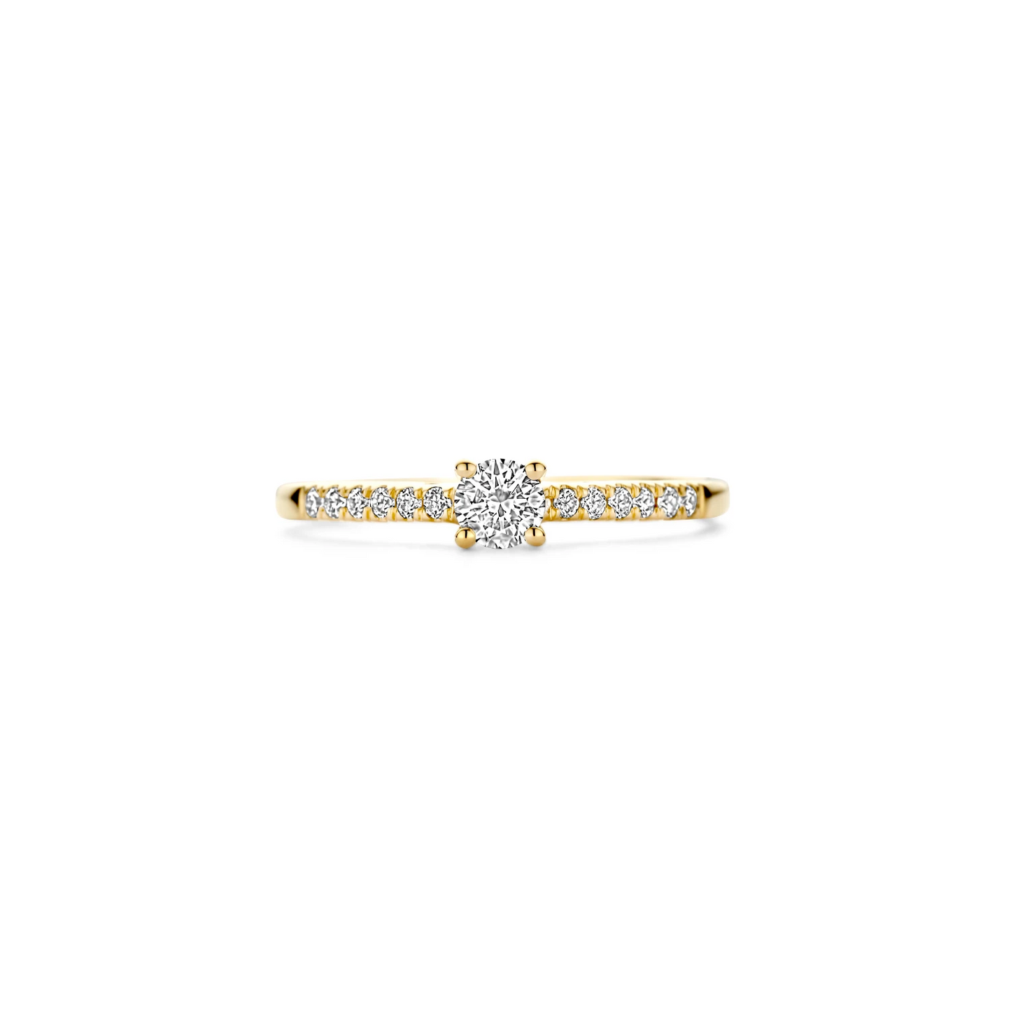 Ring Geelgoud (14k) met Lab grown Diamant
