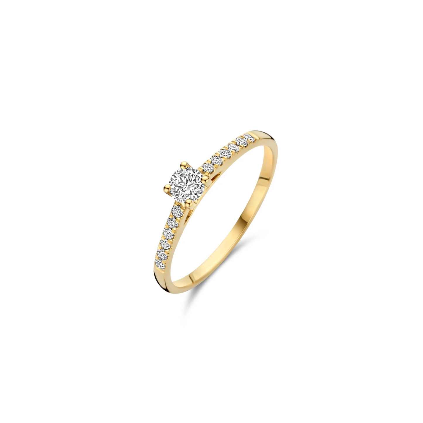 Ring Geelgoud (14k) met Lab grown Diamant