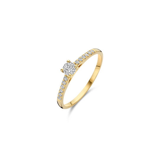 Ring Geelgoud (14k) met Lab grown Diamant