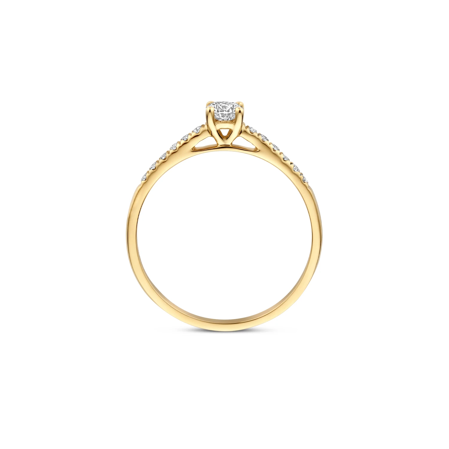 Ring Geelgoud (14k) met Lab grown Diamant