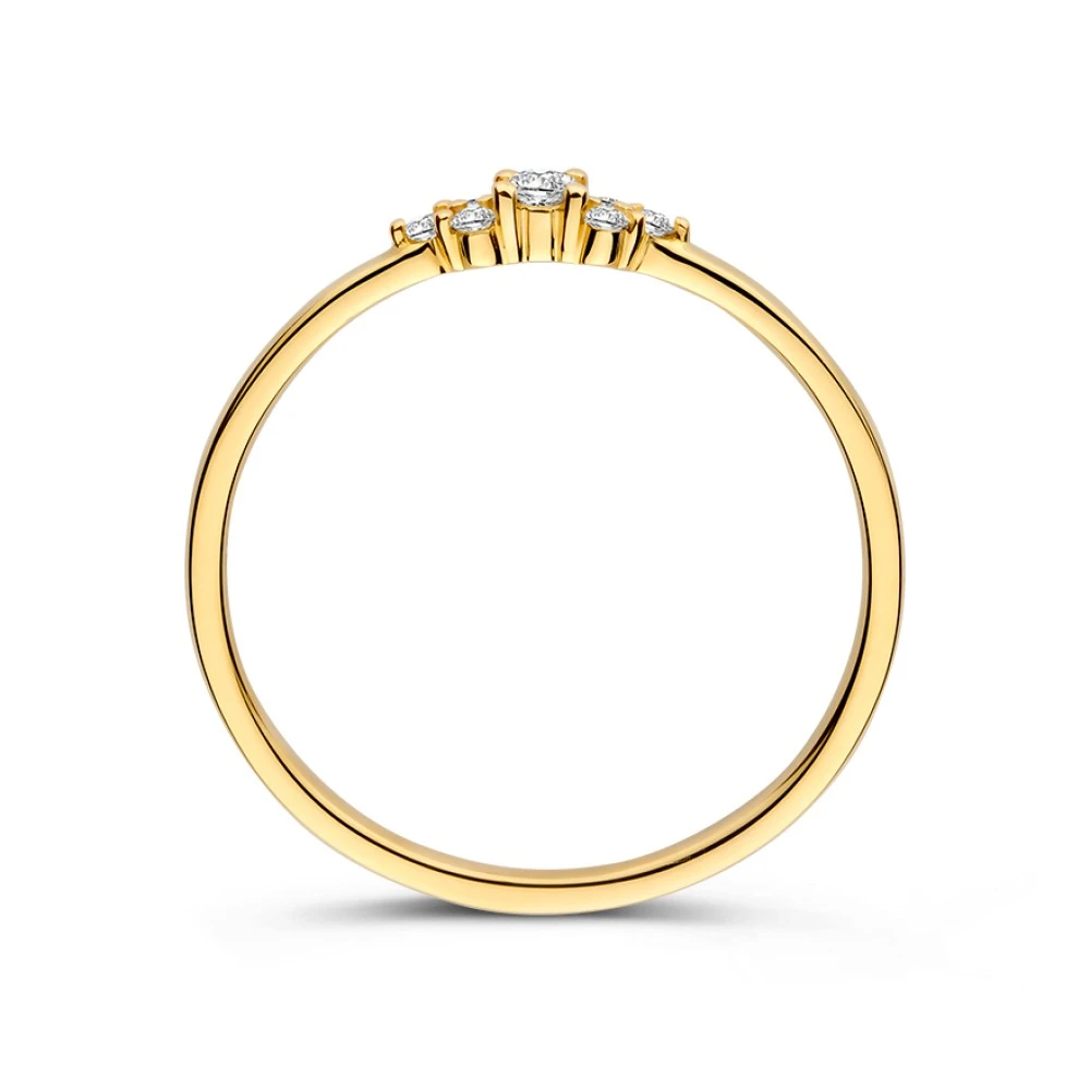 Ring geelgoud briljant 0.10 crt. Maat 52