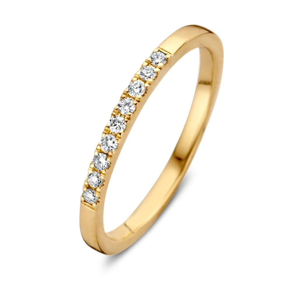 Ring geelgoud briljant 0.12 crt. Maat 54