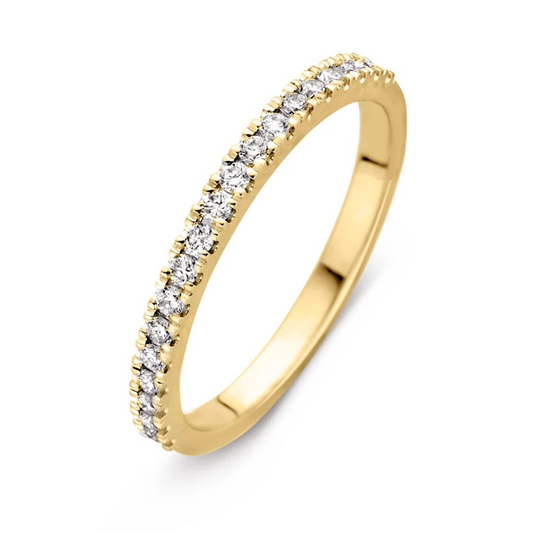 Ring geelgoud briljant 0.26 crt. ( half ) Maat 54