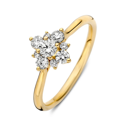 Ring geelgoud briljant 0.52 crt. Maat 56