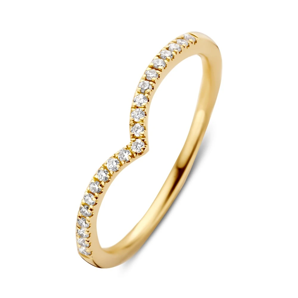 Ring geelgoud Lab Grown briljant 0.14 crt. Maat 50