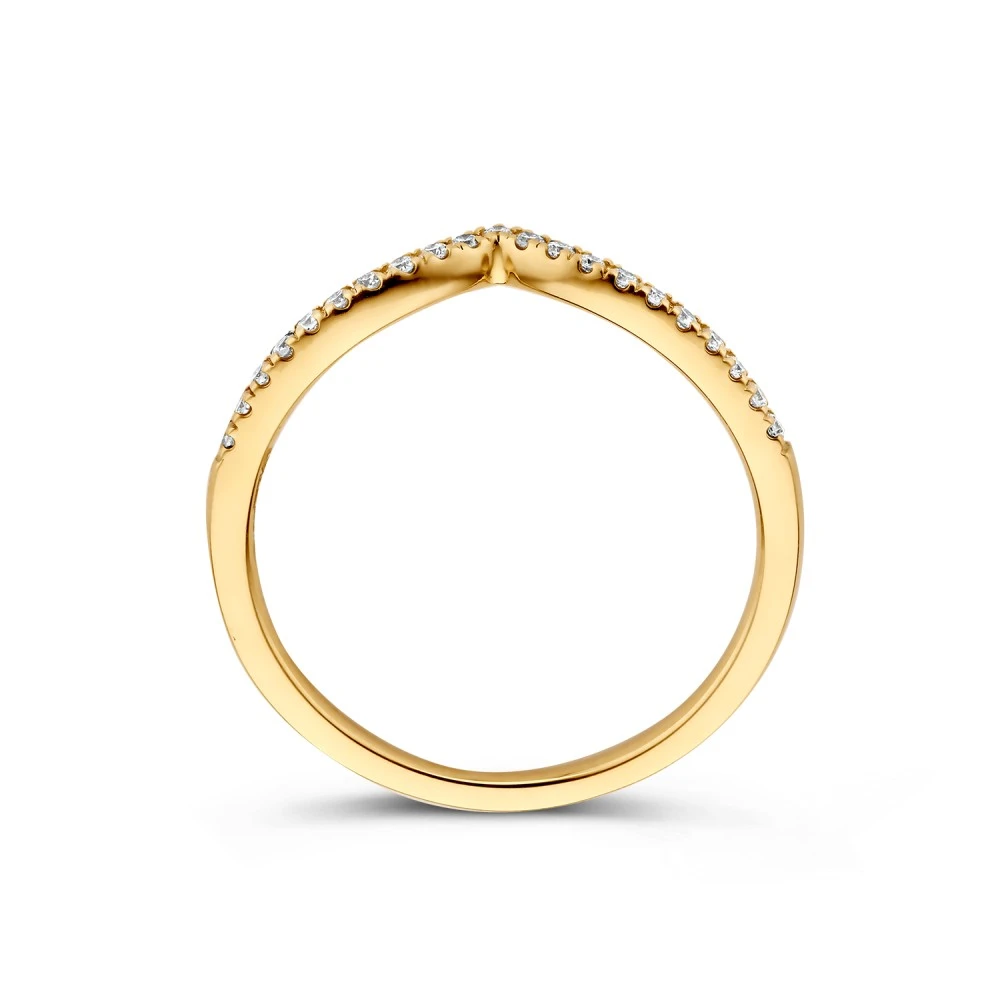 Ring geelgoud Lab Grown briljant 0.14 crt. Maat 50