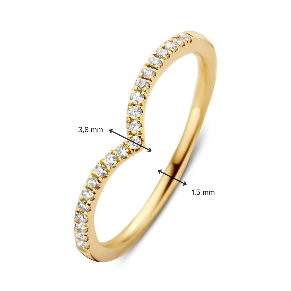 Ring geelgoud Lab Grown briljant 0.14 crt. Maat 52