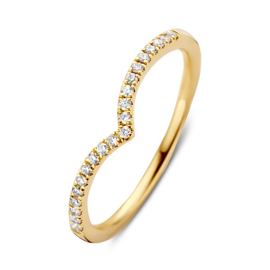 Ring geelgoud Lab Grown briljant 0.14 crt. Maat 56