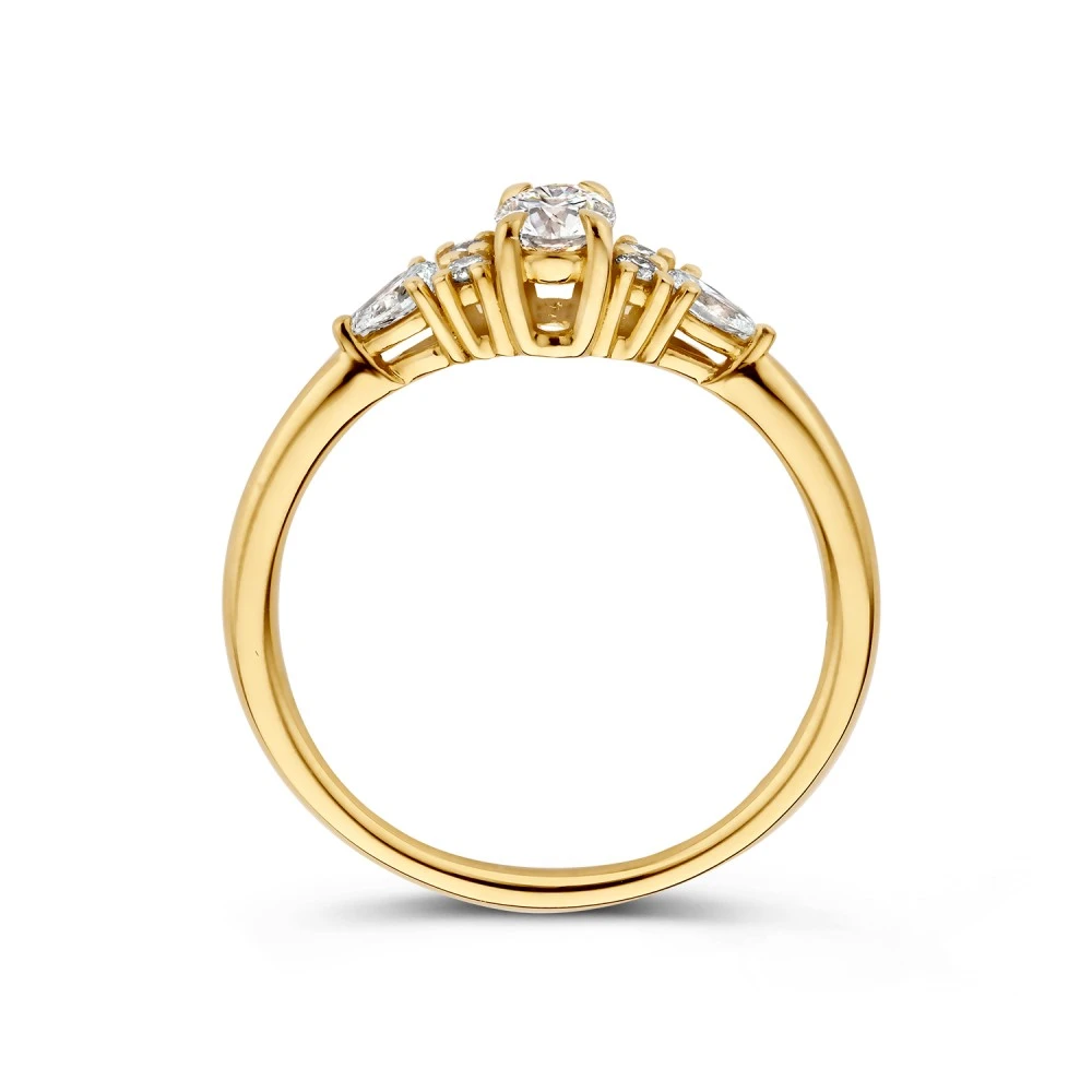 Ring geelgoud Lab Grown briljant 0.55 crt. Maat 56