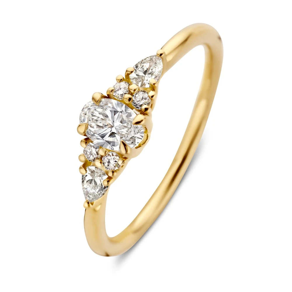Ring geelgoud Lab Grown briljant 0.55 crt. Maat 60