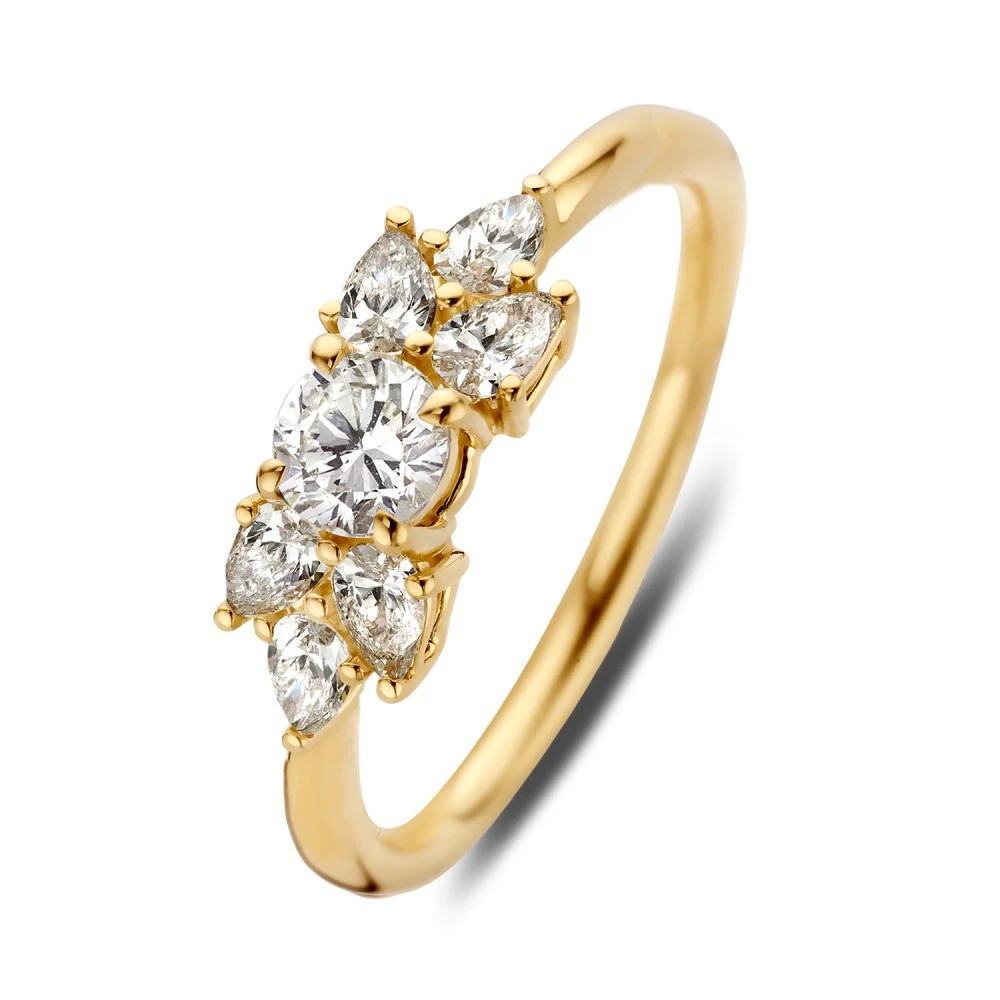 Ring geelgoud Lab Grown briljant 0.77 crt. Maat 56